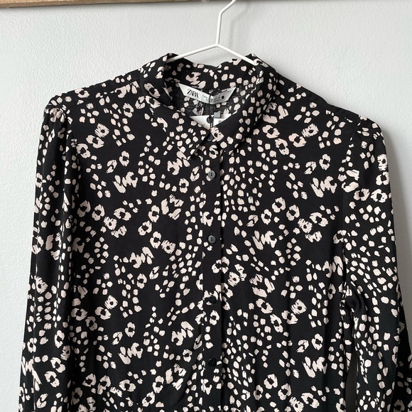 ZARA - The Miranda Dress -  Cheetah Print Button Down Dress Size Medium - Picture 4 of 11